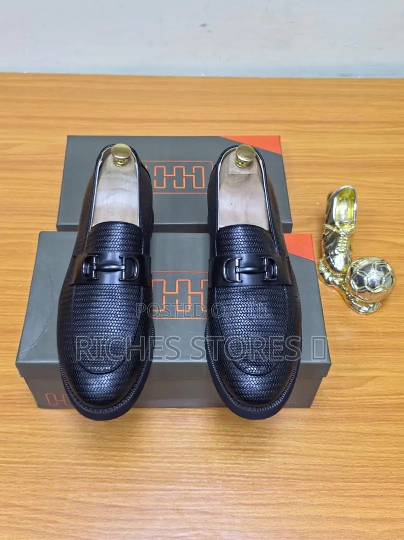 Oggi Quality Metal Buckle Loafers for Menavailable in Black and Brown