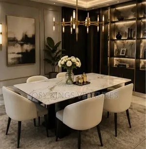 Luxurious Marble Six Seater Dining Set