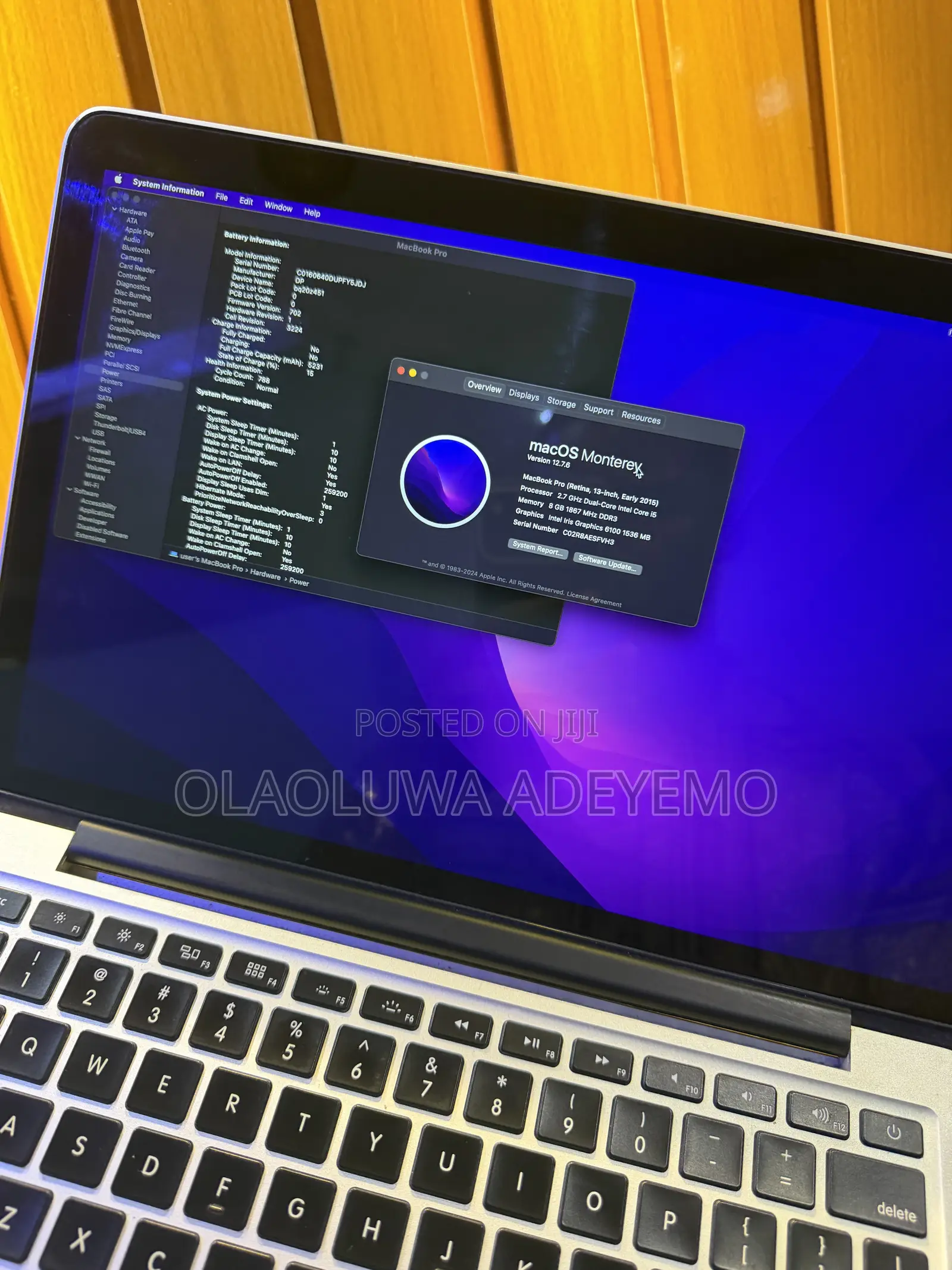Laptop Apple MacBook Pro 2015 8GB Intel Core i5 SSD 500GB