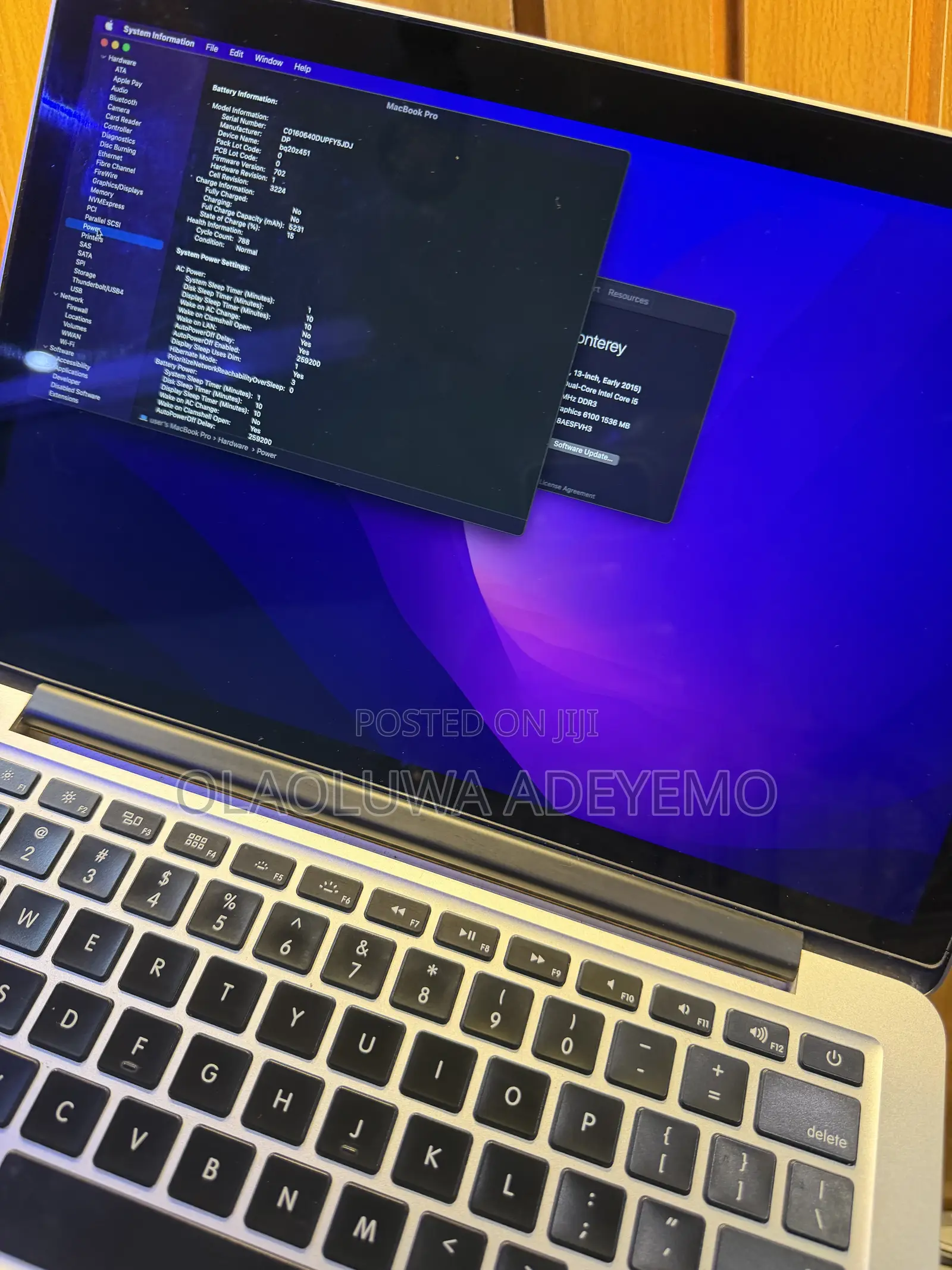 Laptop Apple MacBook Pro 2015 8GB Intel Core i5 SSD 500GB
