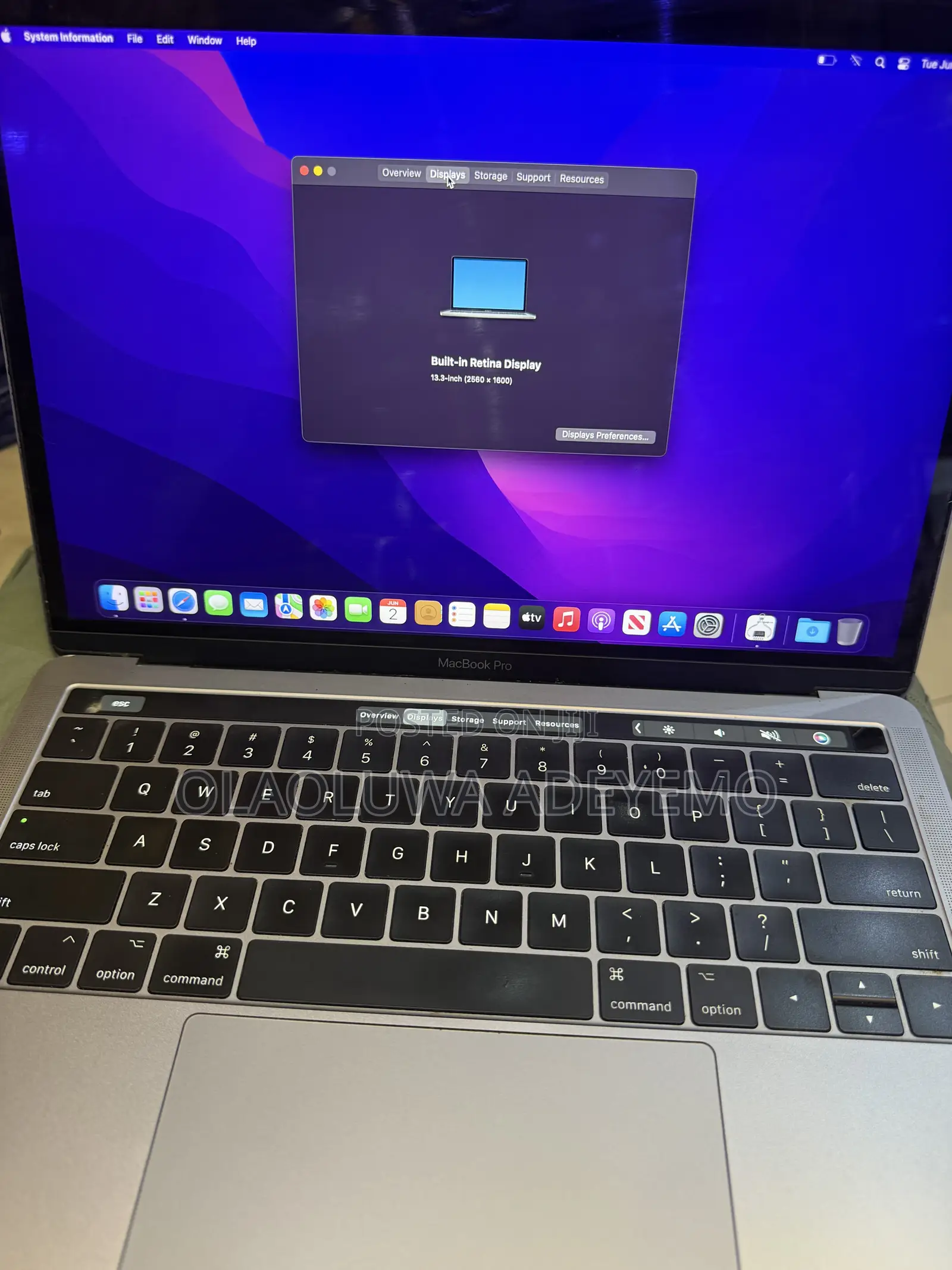 Laptop Apple MacBook Pro 2017 16GB Intel Core i7 SSD 500GB
