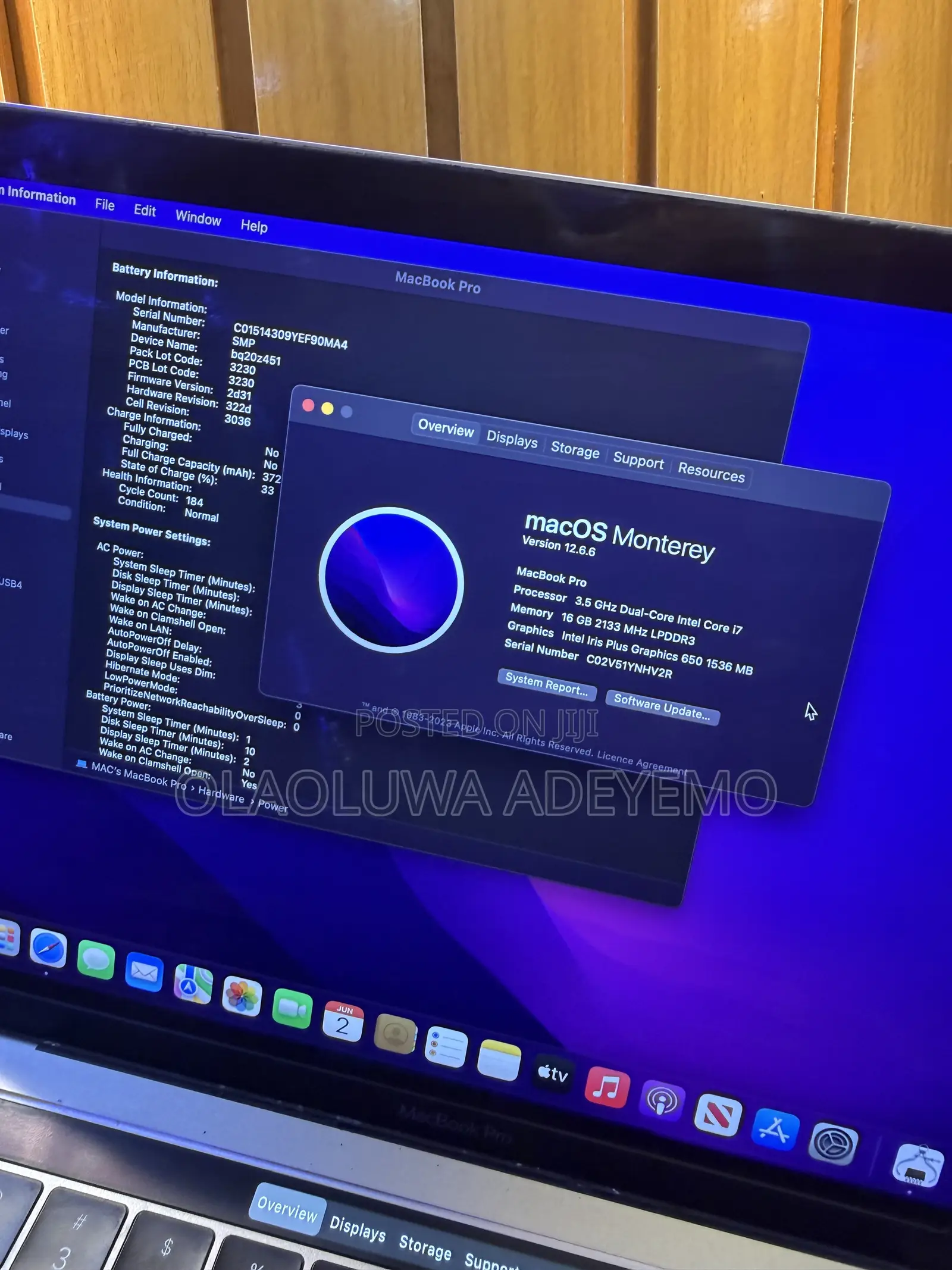 Laptop Apple MacBook Pro 2017 16GB Intel Core i7 SSD 500GB
