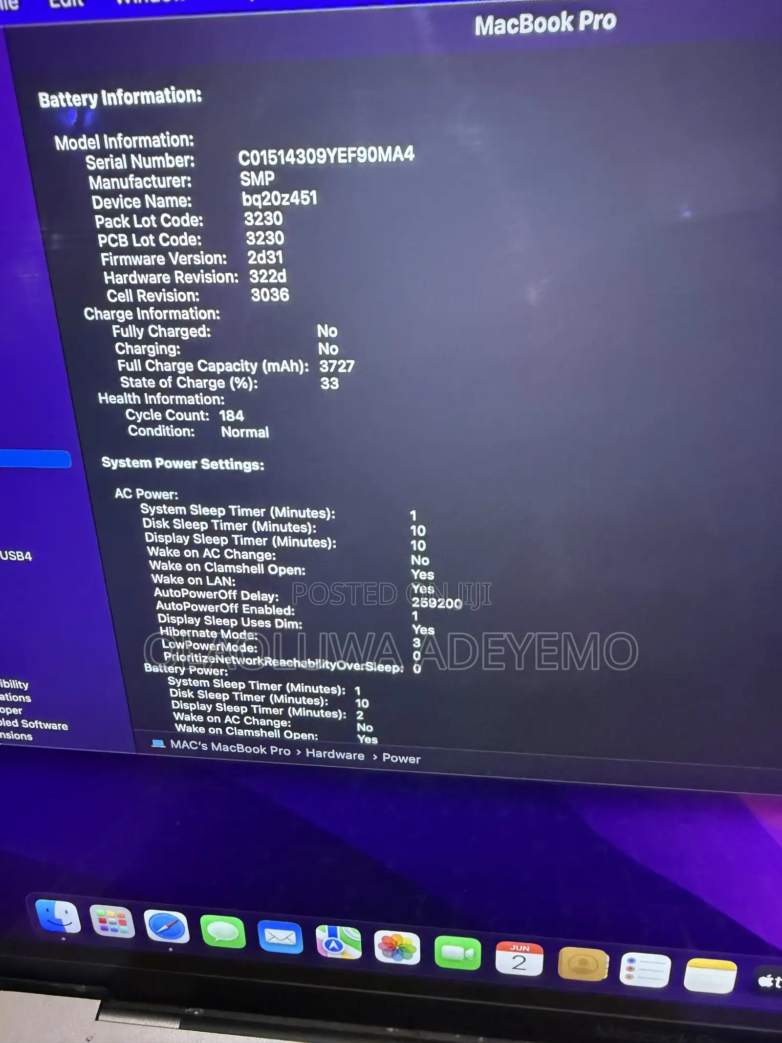 Laptop Apple MacBook Pro 2017 16GB Intel Core i7 SSD 500GB