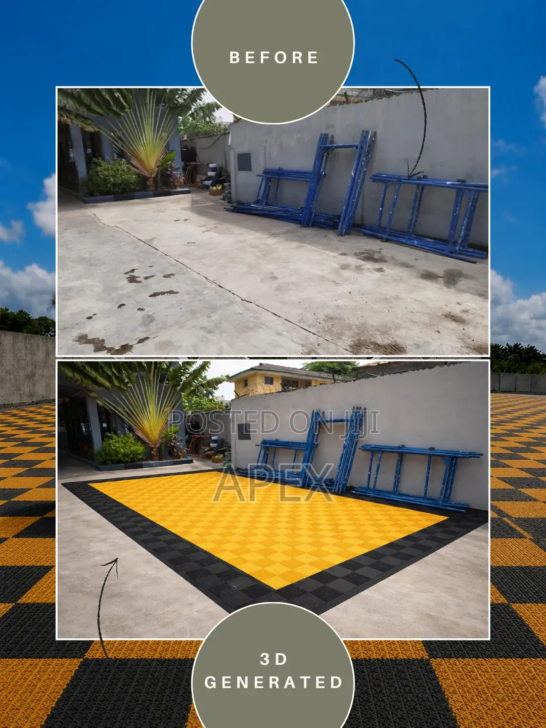 Modular Plastic Flooring Tiles