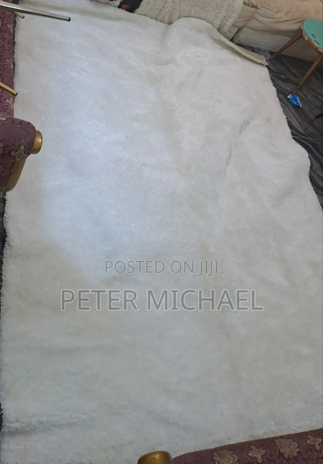 White Fluffy Plush Rug