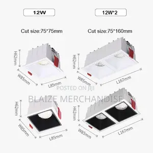 Led Recessed Lighting 2-Head Rectangle Ceiling Spotlight