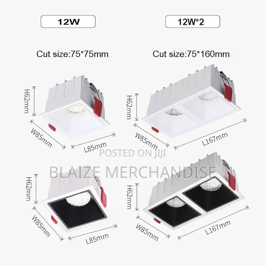 Led Recessed Lighting 2-Head Rectangle Ceiling Spotlight