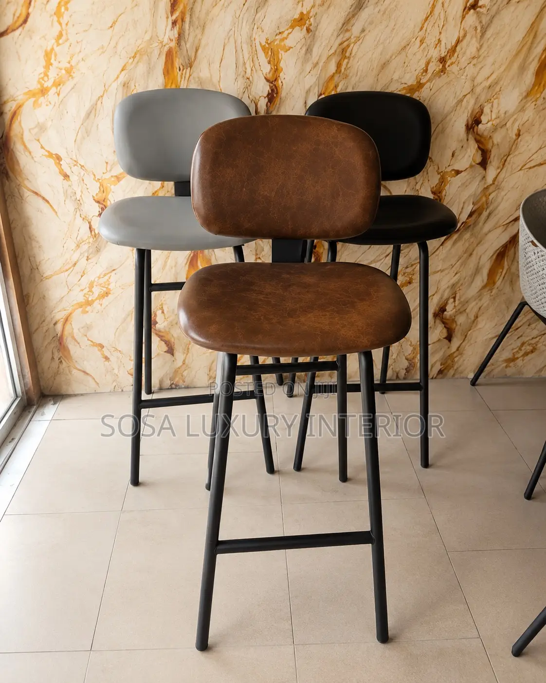 Modern Leather Bar Stools