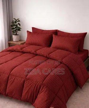 Red Strip Bedding Set Bedsheet and Pillowcases With Duvet Set 6x6
