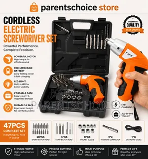 Cordless Electric Screwdriver Set- 47pcs