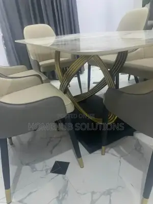 6 Seaters Marble Dining Table Set