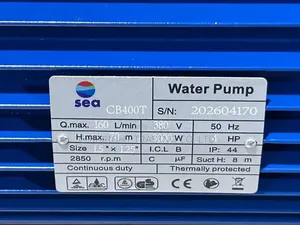 4hp Sea Double Impeller Surface Pump