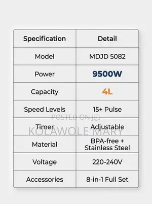 Ultimate 8 In 1 Powerful Blender High Power Performance