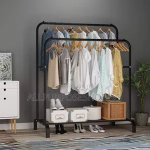 Double Layer Heavy Duty Cloth Rack And Storage