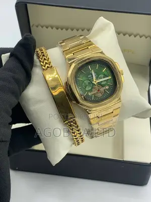 Affordable Philippe Patek Watch Silver Gold Set