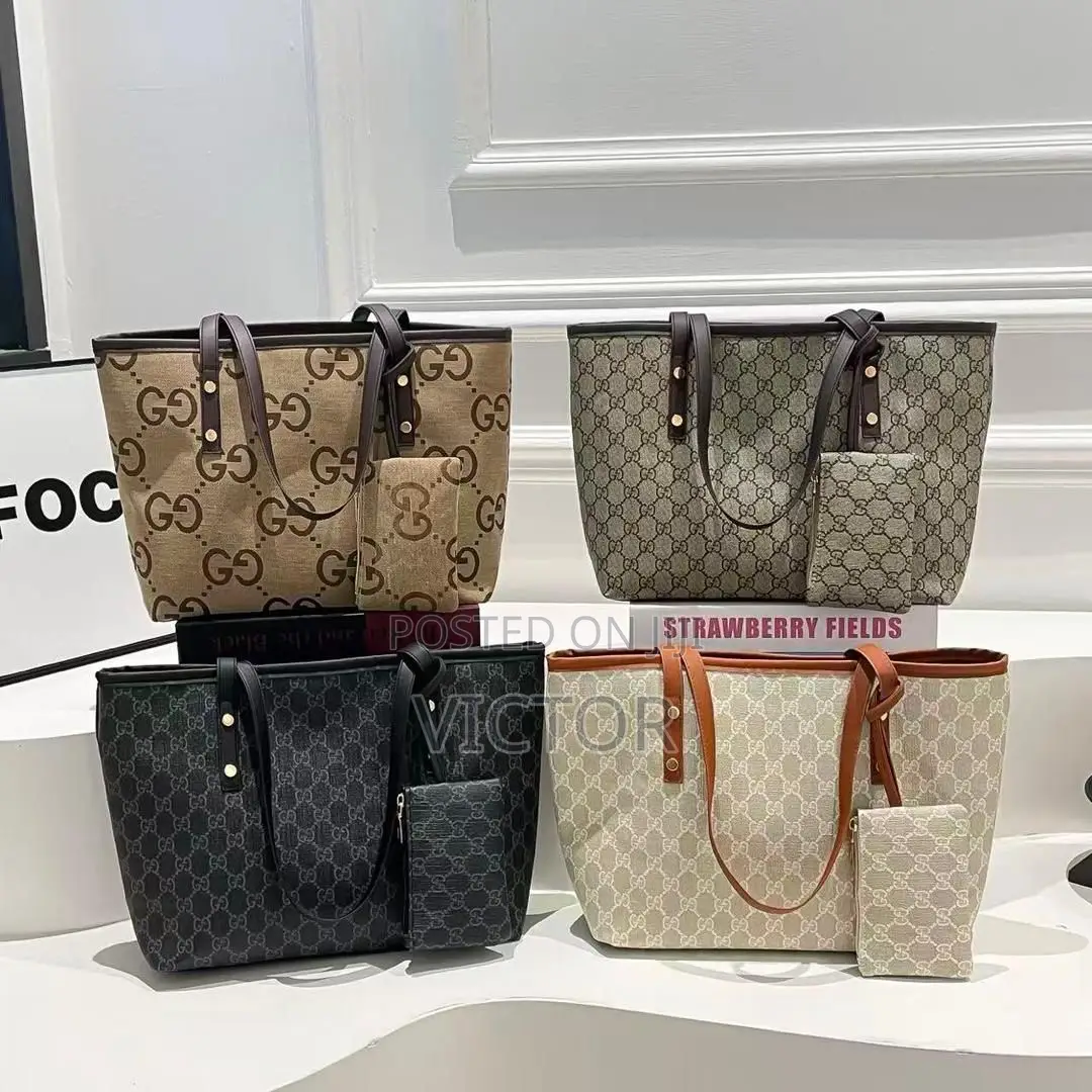 2 in 1 Monogram Tote Bag Set