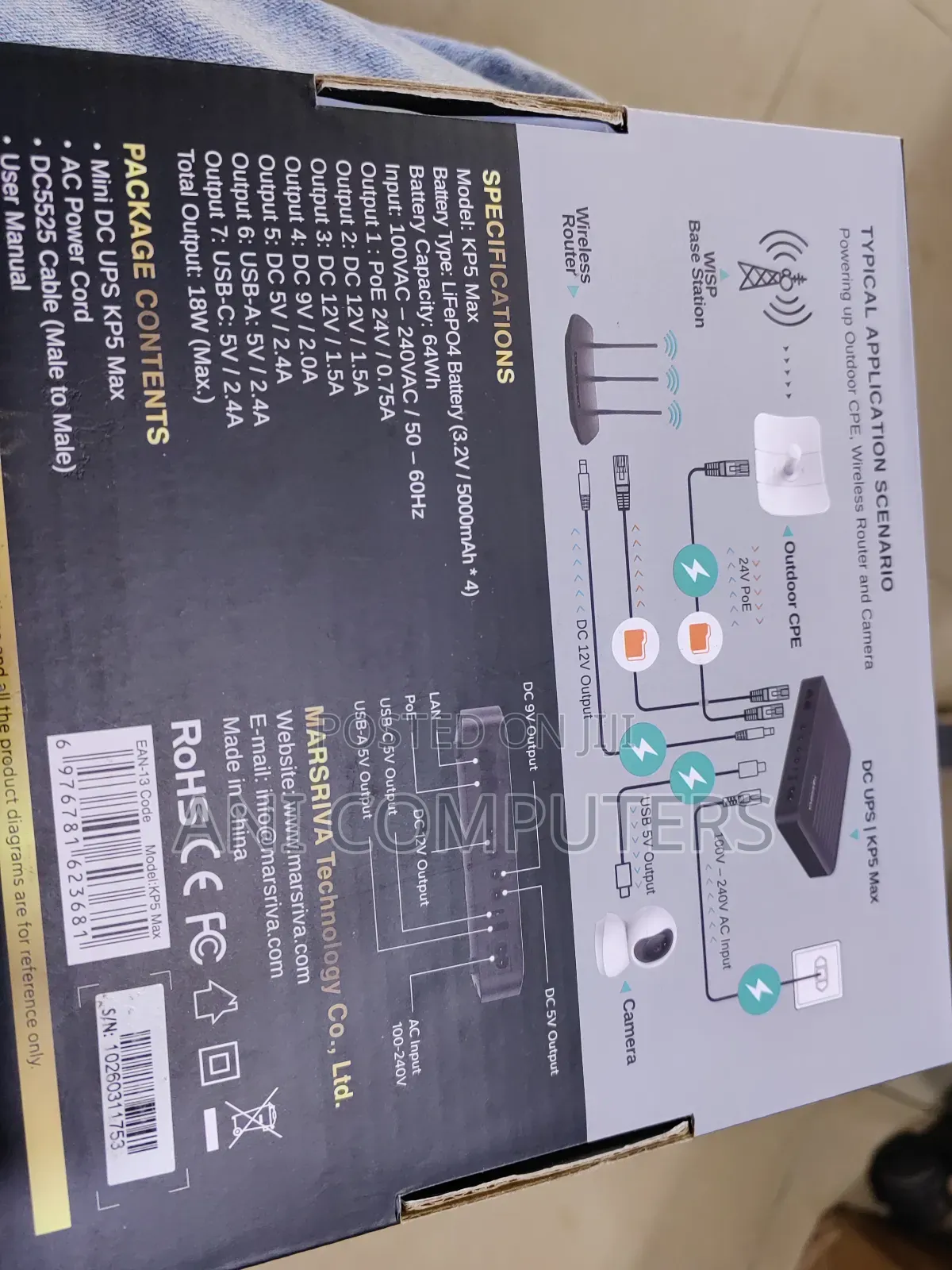 Marsriva Smart Mini Dc Ups 20000mah