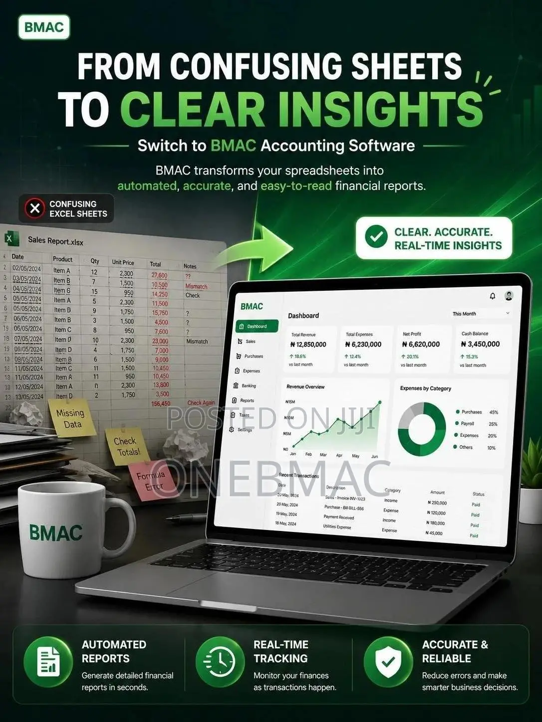 Switch From Confusing Excel Sheets to Bmac Accounting Software