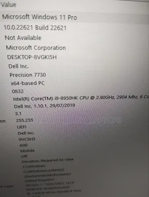 Laptop Dell Precision 7730 16GB Intel Core i9 SSD 512GB