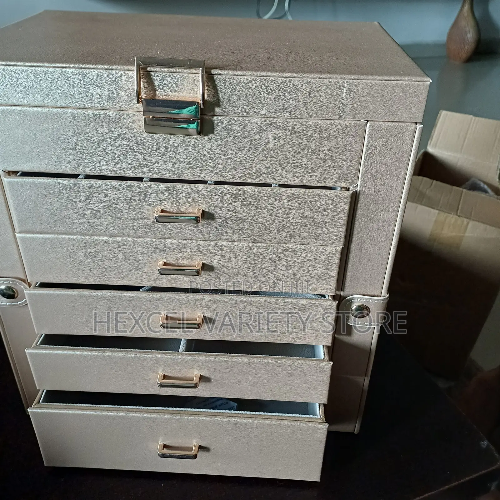 6 Layer Leather Jewellery Box