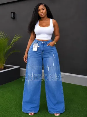 Demin Women Baggy Jeans Available in Different Designs and Sizes