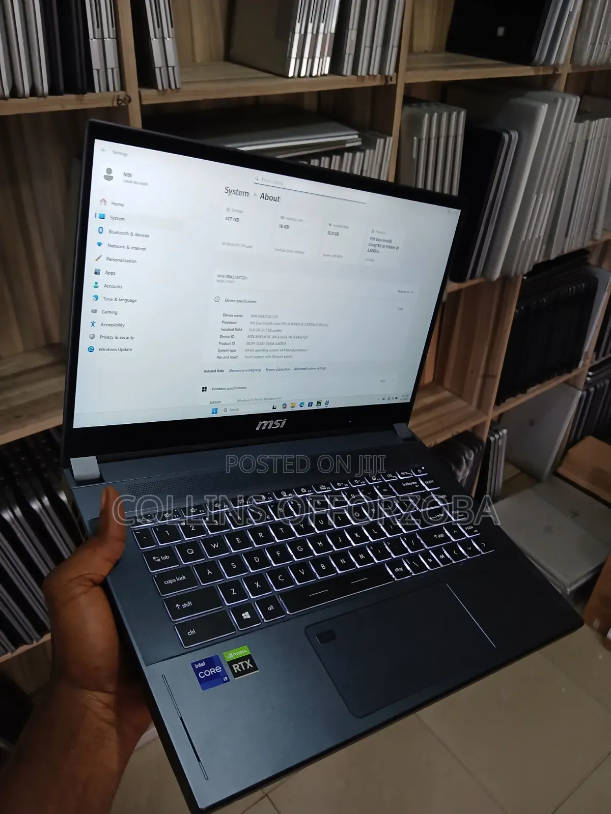 Laptop MSI 32GB Intel Core i9 SSD 512GB