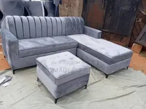 A L-Shape Couch With Puff