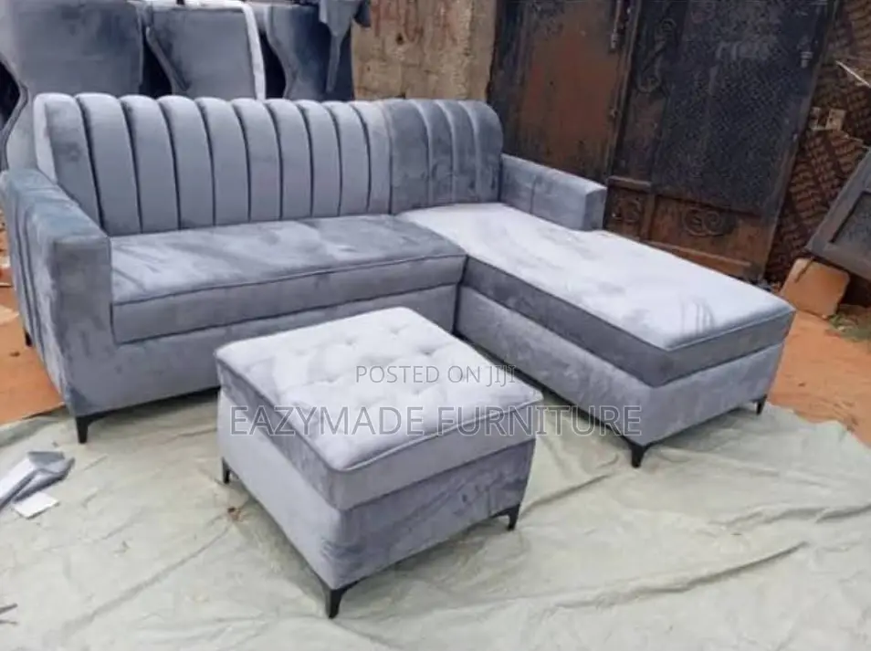 A L-Shape Couch With Puff