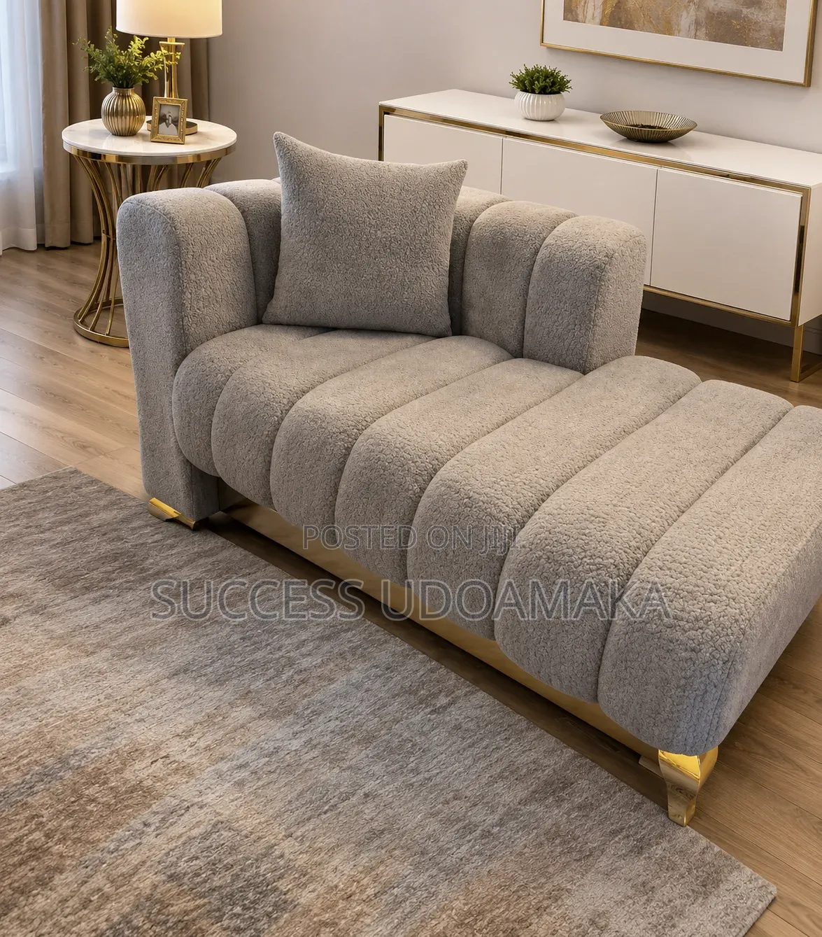 L Shape Ash Color Sofa