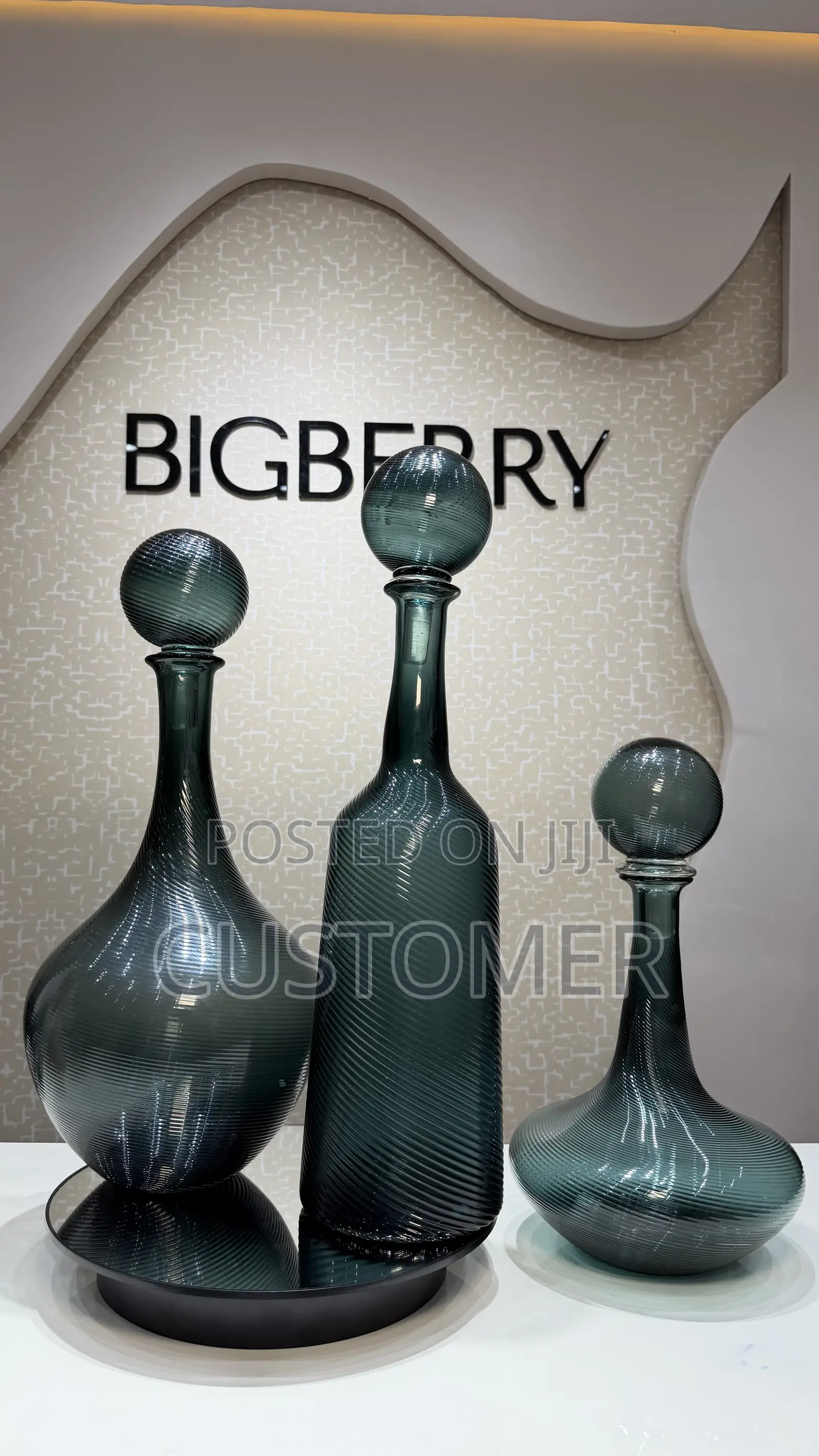 Blue Glass Decor Set