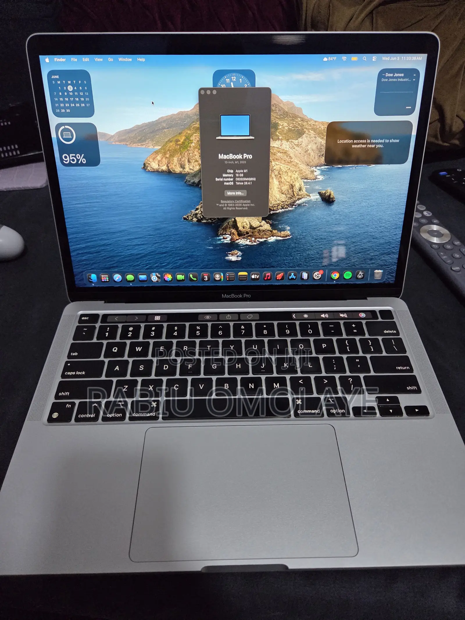 Laptop Apple MacBook Pro 2020 16GB Apple M1 SSD 256GB