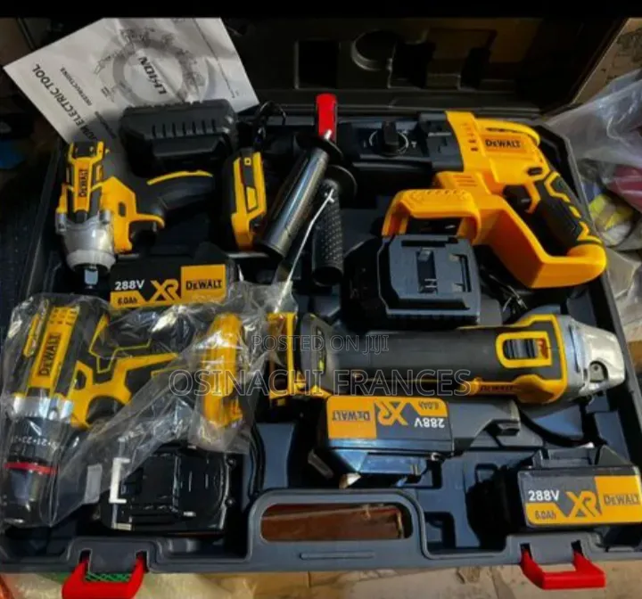 4 In1 Dewalt Cordless Machine Set Like Wrench Grinder Hammer and Drill