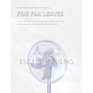 Rechargeable Solar Standing Fan - White