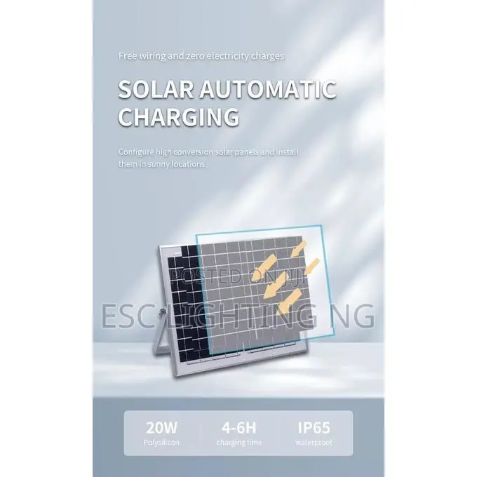 Rechargeable Solar Standing Fan - White
