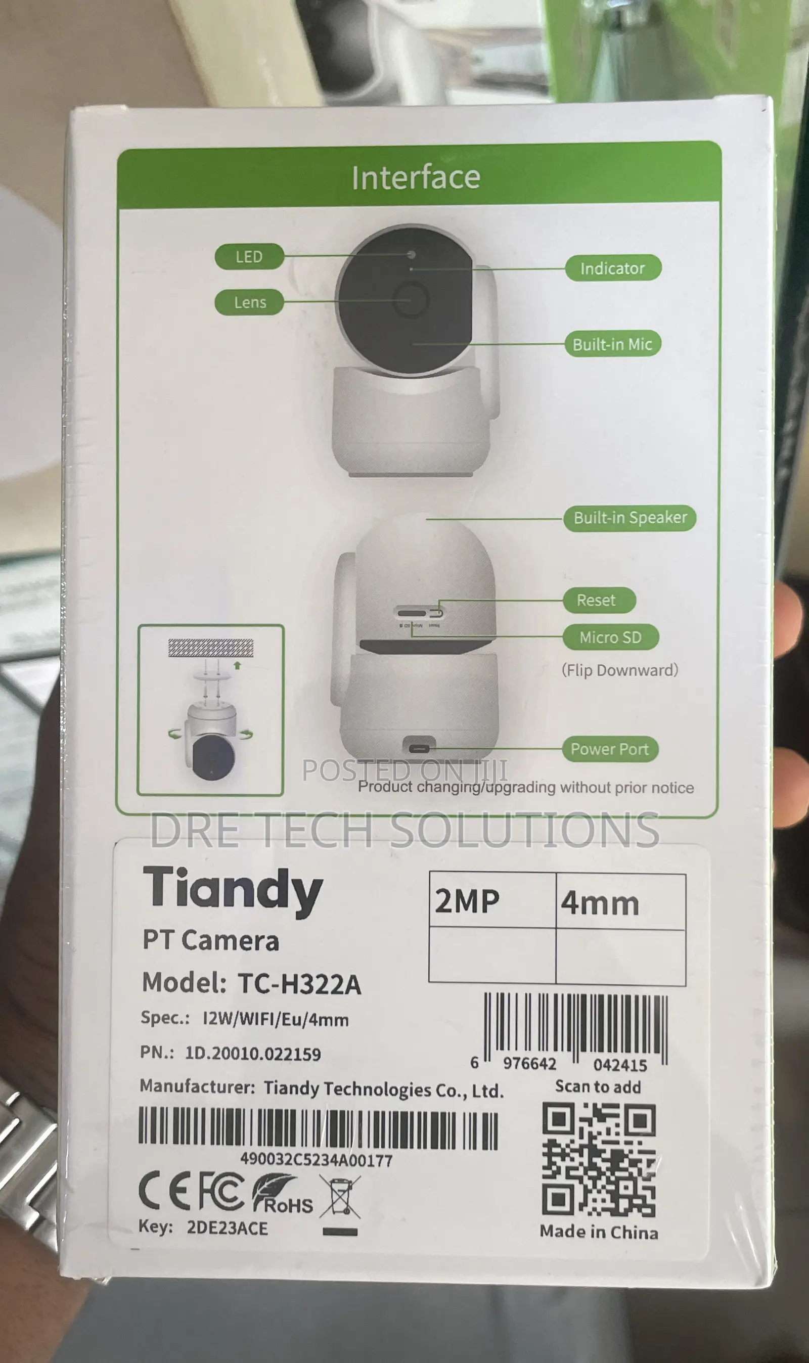 Tiandy Standalone 2mp Wifi Camera