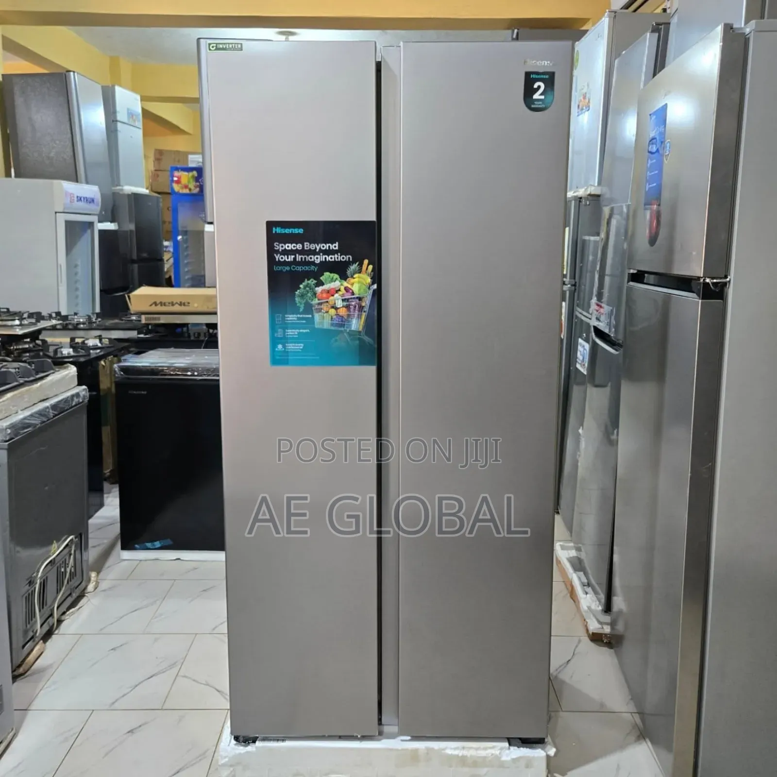 Hisense Side-by-Side Refrigerator Model:Ref 56wc 430lt