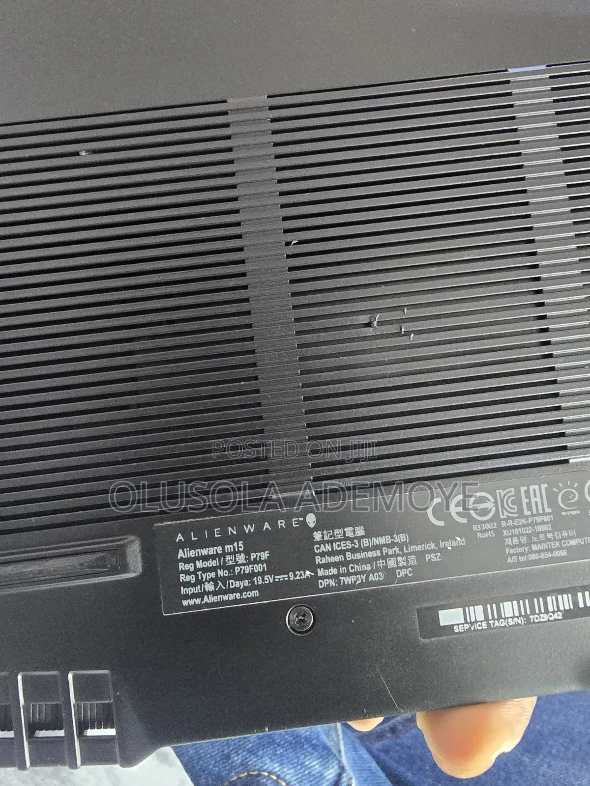 Laptop Alienware M15 16GB Intel Core i7 SSD 1T