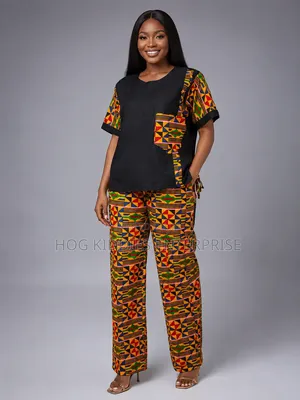 Stylish Women’S Ankara 2-Piece Set – Trendy Top Palazzo Trouser