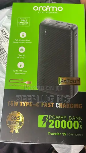 Original Oraimo Traveler 15 20000mah Fast Charging Power Bank