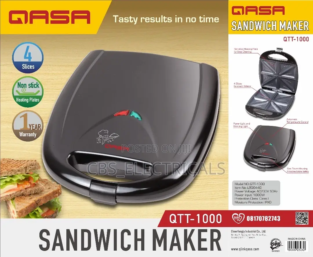 Qasa Sandwich Maker (Qtt-1000)