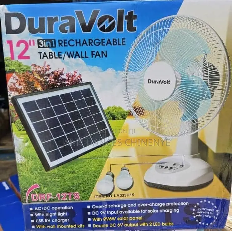 Solar and Rechargeable Fan