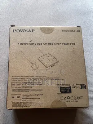 Powsaf - 4 Outlets With 3 Usb A+1 Usb C Port Power Strip