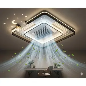 Ultra-Slim Bluetooth Ceiling Fan Led Chandelier and Voice Control