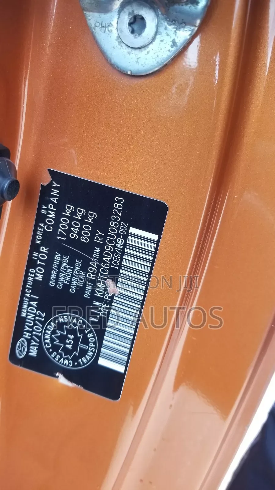 Hyundai Veloster Automatic 2012 Orange