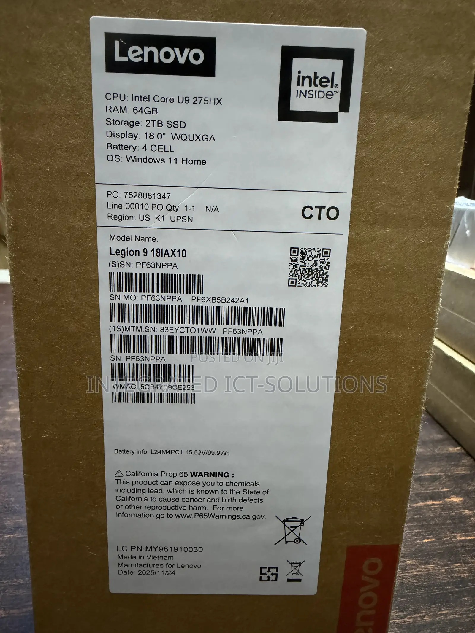 New Laptop Lenovo 64GB Intel SSD 2T