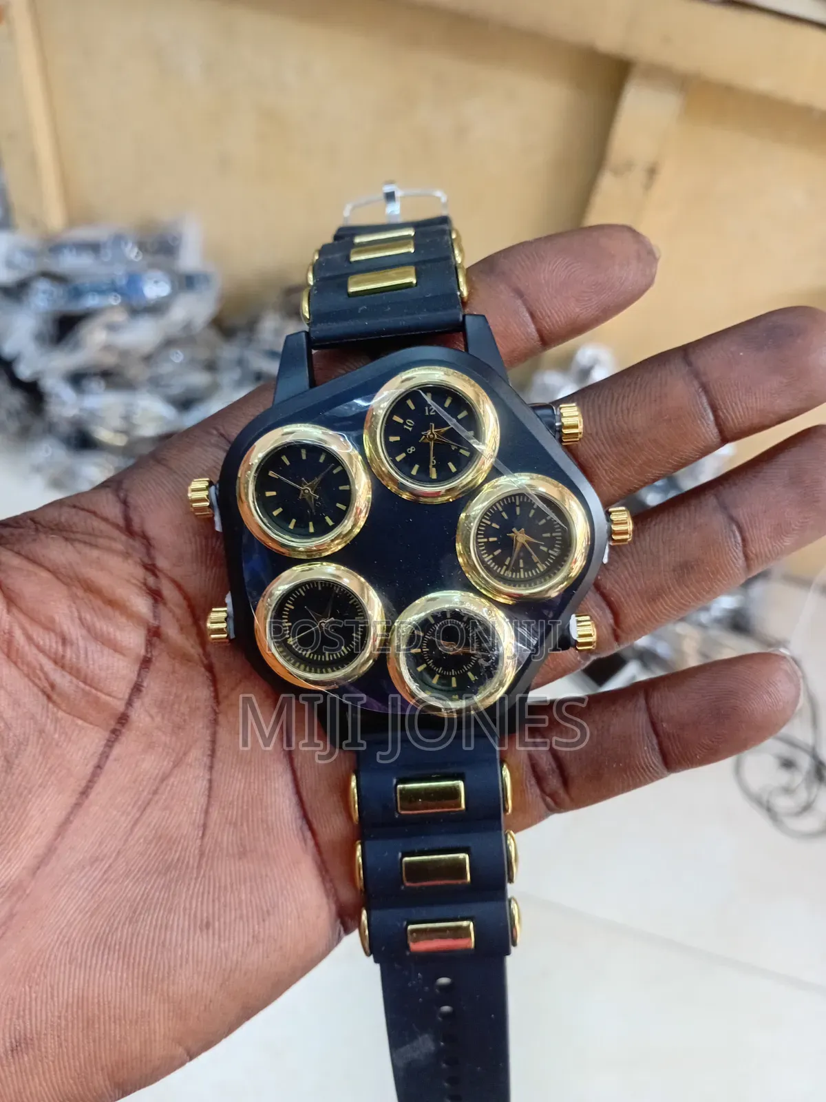 5-Time Zone Rubber Strap Watch