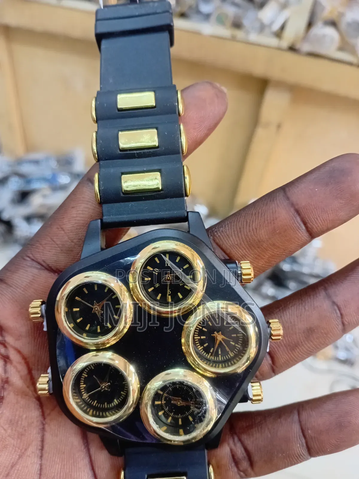 5-Time Zone Rubber Strap Watch