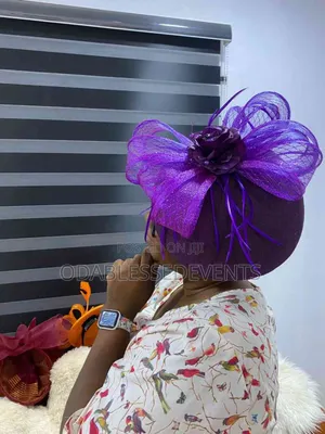Elegant Purple and Teal Fascinator Hat Set for Weddings