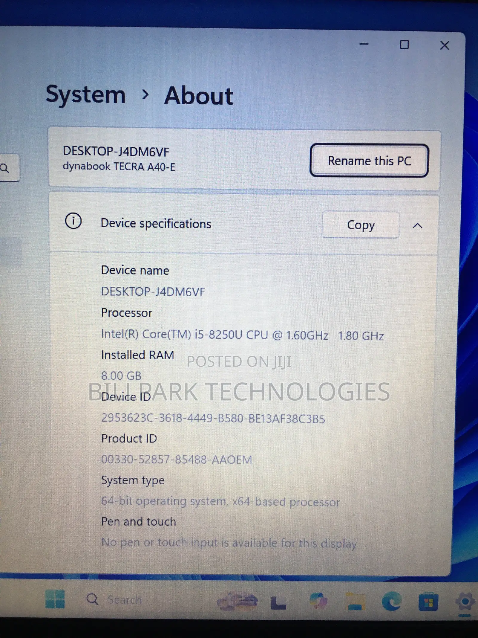 Laptop 8GB Intel Core i5 SSD 128GB