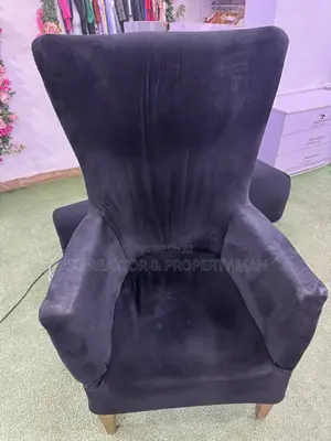 Luxury Black Velvet Wingback Accent Chair for Sale